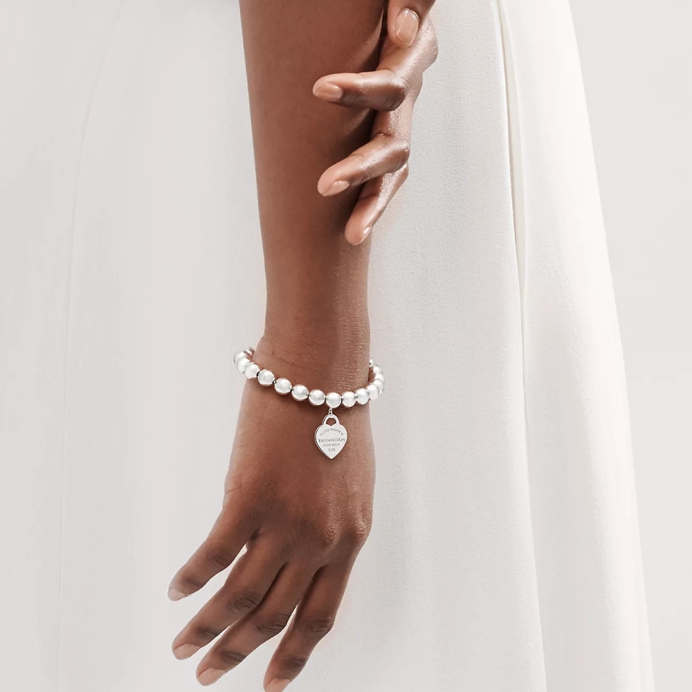 Tiffany and Co Heart Tag Bead Bracelet